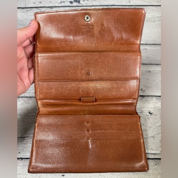 Louis Vuitton Portefeuille Sarah Long Bifold Wallet Monogram Canvas Leather - Picture 7 of 16